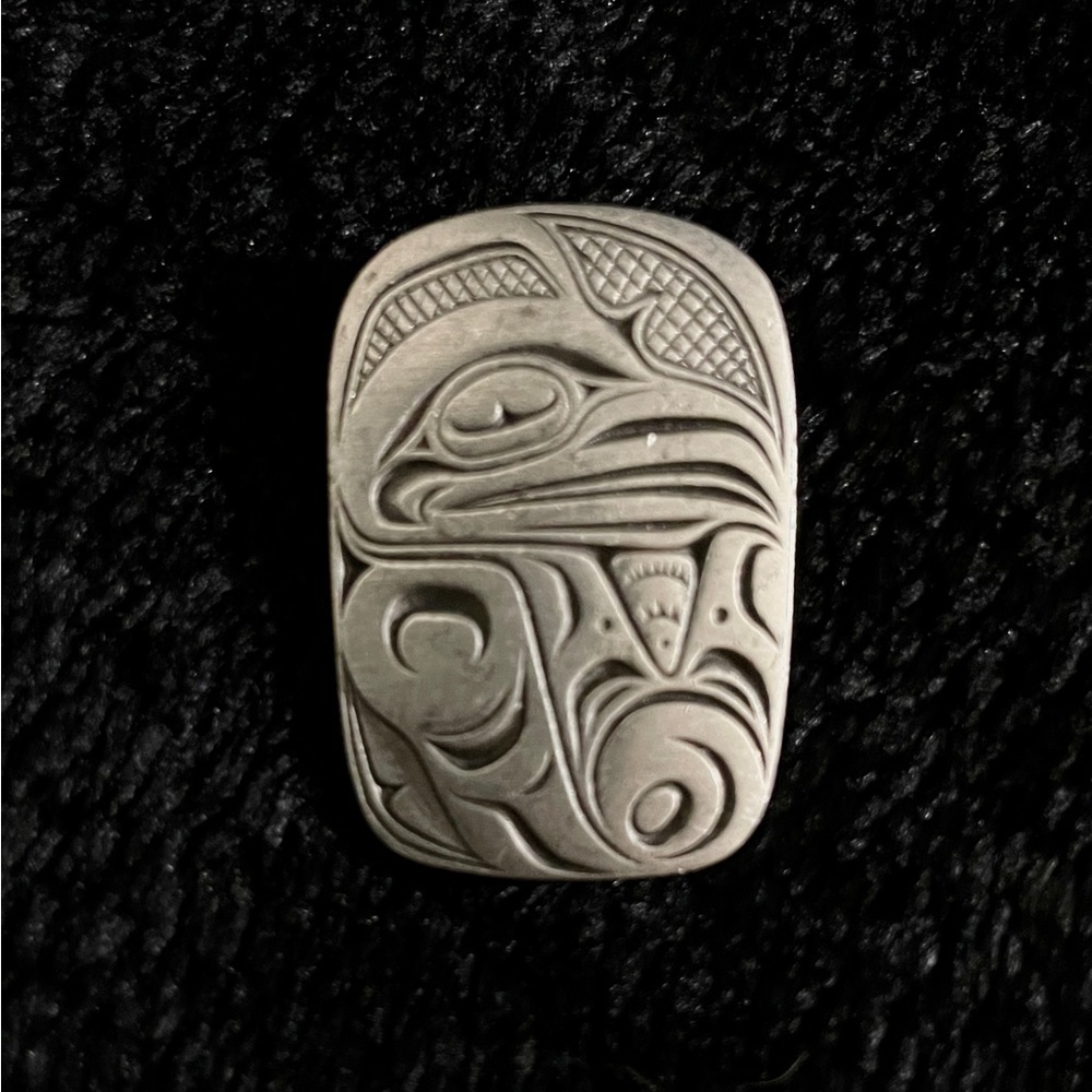 Vintage Pewter Canadian Tribal Spirit Figure Pin